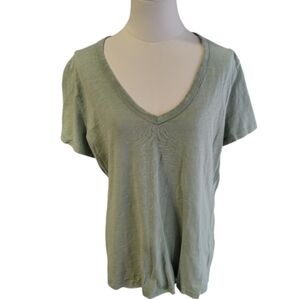 Universal Thread Acid Washed Pale Green V-Neck Shoet Sleeve Vintage Tee Size XL